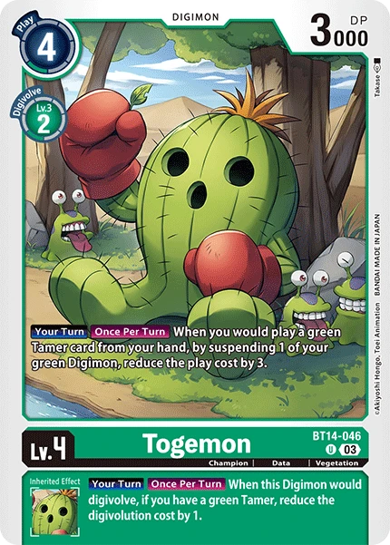 Digimon Karte BT14 046 Togemon Game Kiwi